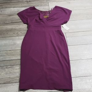 Women's ALEXIA ADMOR Naomi Draped Sheath Dress, Zip back, Plumtastic Sz L